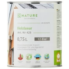 GNature 425, Holzschutz Öl-Lasur Защитная лазурь для дерева, для наружных работ, колеруемая 0,75 л