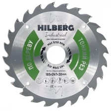 Диск пильный по дереву Industrial (165х30 мм; 24Т; тонкий рез) Hilberg HWT160