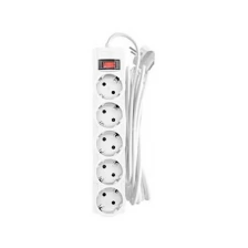 Сетевой фильтр CBR CSF 2505-5.0 White CB, 5 розеток, 5 м, белый