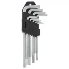 Набор шестигранных ключей LOM Torx Tamper, удлиненных, TT10-TT50, 9 шт (2354390)