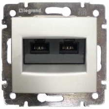 Розетка 2гн комп RJ45 с/у алюминий Valena Legrand (1/10)