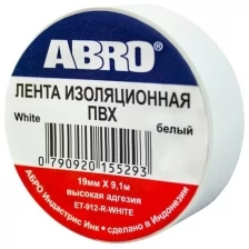 ABRO ET912RWHITE изолента белая ABRO 10 м.