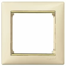 Legrand Рамка 1-постовая Legrand Valena слоновая кость/золотой штрих 774151