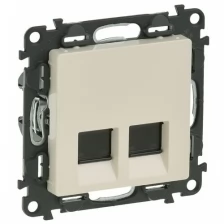 Механизм розетки комп. 2-м Valena Life RJ45 CAT.5E UTP с лицевой панелью сл. кость Leg 753541 (Цена за: 1 шт.)