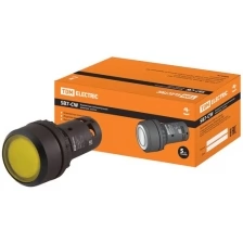 Кнопка с фиксацией SB7-CWL3565-220V(LED) d22мм 1з+1р желтая TDM (Упаковка 10шт) SQ0746-0045