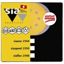 Круг шлифовальный на липучке siaone 1944 (50 шт; 125 мм; без отверстий; P150) sia Abrasives so50-125-0-150